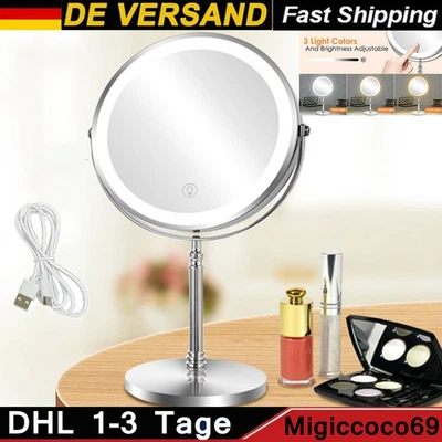 MARKENLOS LED Kosmetikspiegel Schminkspiegel 5-fach Vergrößerung beleuchtet Doppelseitiger