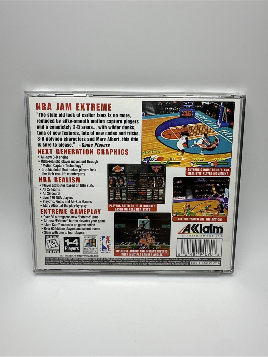 NBA Jam Extreme, AKLAIM VINTAGE BASKETBALL GAME for PC (1995