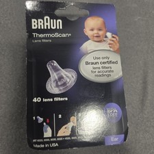 40 New Braun Probe Covers Thermoscan Ear Thermometer Replacement Lens Filter Cap