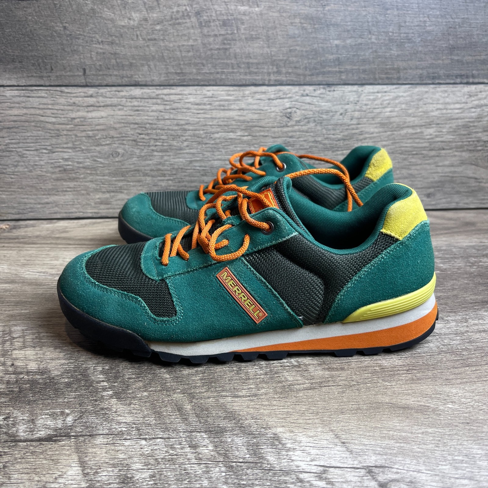 SAOLA Scarpe da trekking Merrell Solo Rosin J49309 da uomo US 8 5 sneakers stringate in camoscio verde