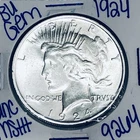 1924 BU UNCIRCULATED SILVER PEACE DOLLAR AUTHENTIC U.S. MINT FREE SHIPPING 9264