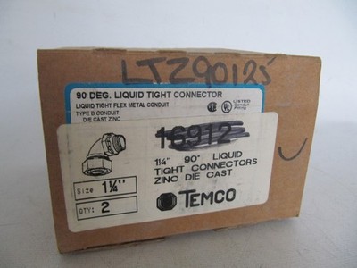 (BOX OF 2 NEW)   90 Degree Liquid Tight Connector 1 1/4'' 16912 LTZ90125 *qq