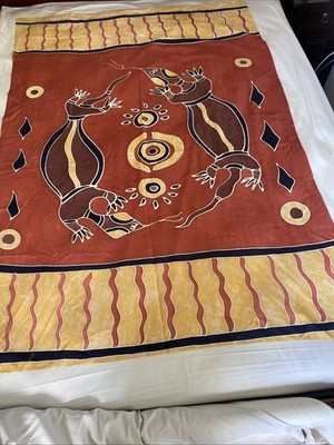 Australian Aboriginal Art Silkscreen Print On Silk 180x120cm