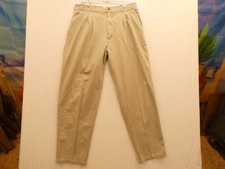 Vintage Bugle Boy Men's Pleated Waist Darts Preppy Khaki Pants - Size 36x32