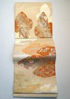 Luxury Japanese Kimono Fabric Silk Sash Belt, Gold and Silver Tsuzure, Pure Silk — photo 1