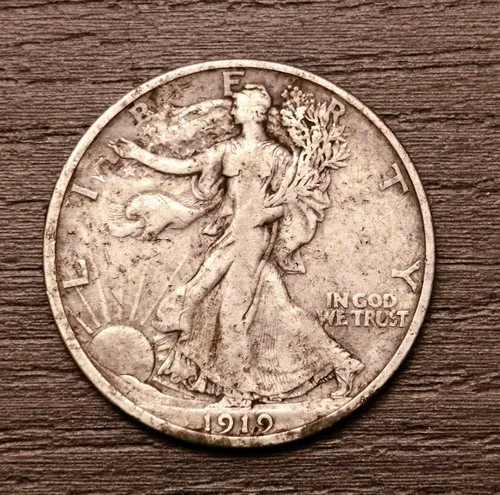 1919-D Walking Liberty Half Dollar “Key Date” Strong VF/XF  Detail Coin RARE