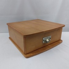 Vintage ROLODEX Wooden Desk Top Organizer Built-In Card File Storage Pen Drawer