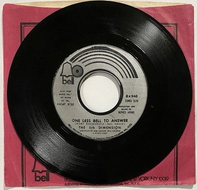 The 5th Dimension One Less Bell To Answer/Feelin Alright? 7'' Vinyl BELL 940 VG+