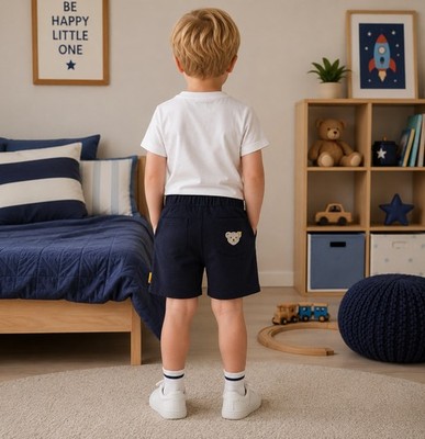Steiff   Jungen   Shorts kurze Hose   Marineblau Bär Sommer   Größe 98   NEU