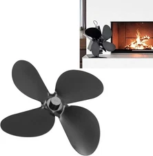 4 Blade Fireplace Fan Aluminum Alloy Blades Heat Powered Stove Fan Portable