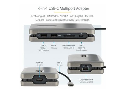 StarTechcom USB C Multiport Adapter La carica/Dockingstation DKT31CSDHPD3