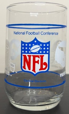 Vintage NFL NFC Central Mobil Promo Glass Packers, Vikings, Bears, Lions, Bucs