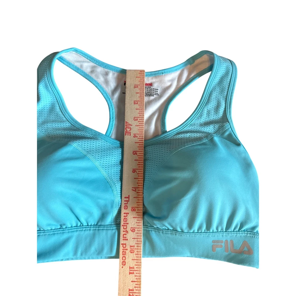 Sujetador deportivo FILA soporte ligero ropa deportiva entrenamiento turquesa talla grande Foto 4 de 4