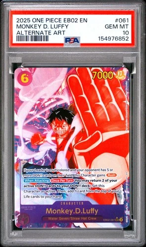 2025 ONE PIECE EB02-ANIME 25TH COLLECTION ALT ART MONKEY D. LUFFY PSA 10