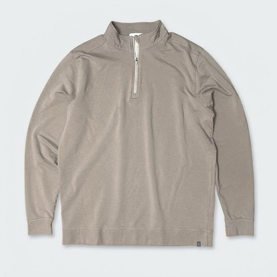 tasc Performance 1/4 Zip Pullover Mens L Gray Bamboo Terry Activewear NWT