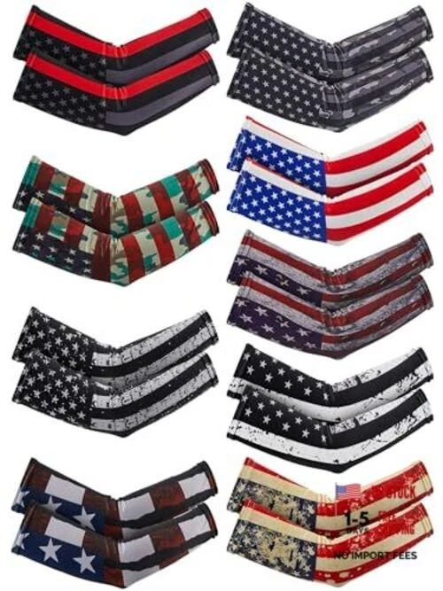 9 Pairs Arm Sleeves for Kids Youth Arm Sleeve Compression Football Baseball