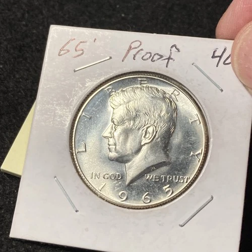 1965 Proof Like SMS Uncirculated 40% Silver Kennedy Half Dollar Coin