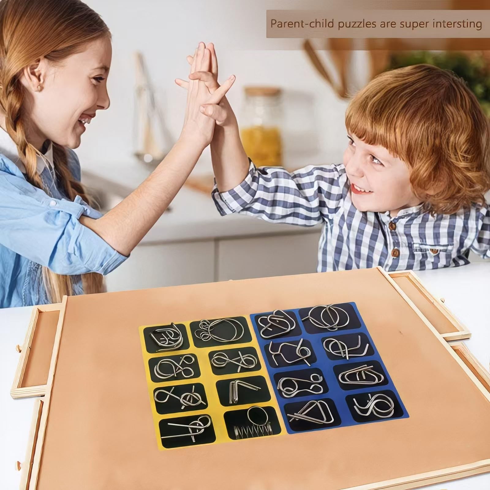 Metal Brain Teaser Puzzles, Set of 32 with Pouch, Steel IQ Games Physics Mind...