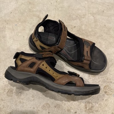 Ecco Yucatan Sandals Mens 40 US 7 Casual Hiking Performance Leather Brown Strap