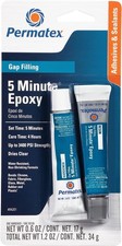 Permatex 84201 PermaPoxy 5 Minute General Purpose Epoxy, Two 0.6 oz. Tubes