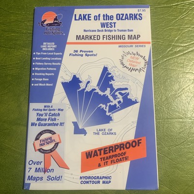 FHS Lake Of The Ozarks Missouri Detailed Lake Map Fishing Hot Spots Large