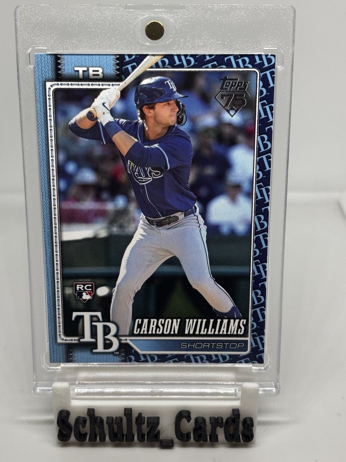 Carson Williams 2026 Topps Series 1 #25 Team Color Logo Border Variation RC Rays