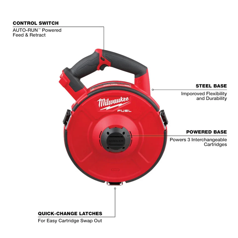 Milwaukee 2873-20S240 M18 COMBUSTIBLE 18V Pescador Tirando Cinta para Peces con 240' x 1/8" Acero Foto 3 de 4