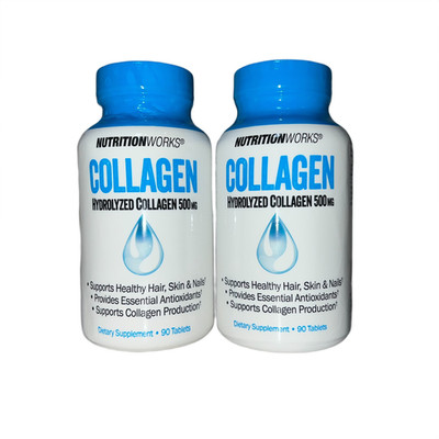 2x Nutrition Works Hydrolyzed Collagen 500mg 90 Tabs Joint Skin Hair Support