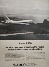 Airbus A300 A 300 Aircraft Picture Magazine Ad Vintage Flying Wall Art Decor