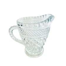 Vintage Anchor Hocking Wexford Diamond Clear Glass Creamer PCI