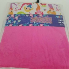 MERMAID Tail Fleece Soft Blanket Kids Girls PINK with Mermaid Print 48.5" x 18"