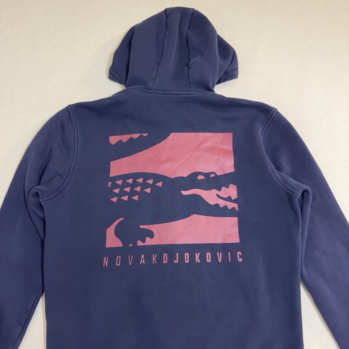LACOSTE SPORT NOVAK DJOKOVIC CROC FULL ZIP HOODIE SWEATSHIRT YOUTH SIZE 16 NAVY - Picture 8 of 9
