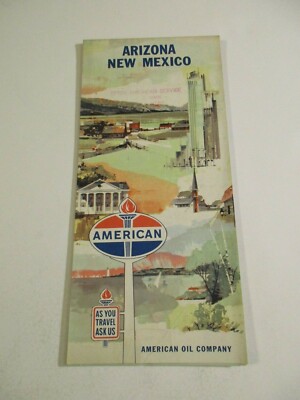 Vintage 1960's Bud's American Arizona New Mexico Gas Station Travel Road Map-B9