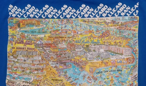 vintage Cabo San Lucas mexico street art t shirt L map souvenir graffiti - Picture 4 of 6
