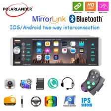 Single 1 Din 5.1" Car Stereo Radio Touch Screen Bluetooth 3USB Multimedia Player