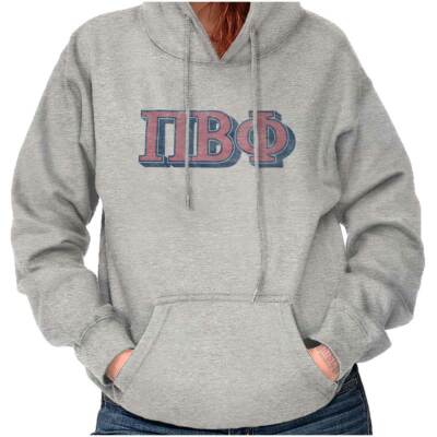 Licensed Retro Pi Beta Phi Sorority College Women Long Sleeve Hoodie  Sweatshirt
