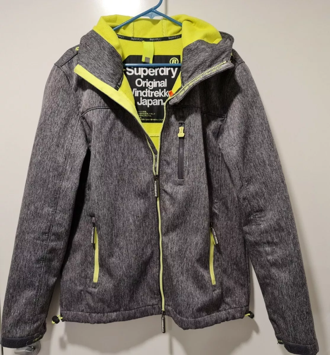 SuperDry Japan Grey Zip Original Windtrekker Hooded Jacket Size XL