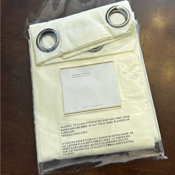 Pottery barn cream Cameron cotton curtain drape w grommets new 50x63 eBay