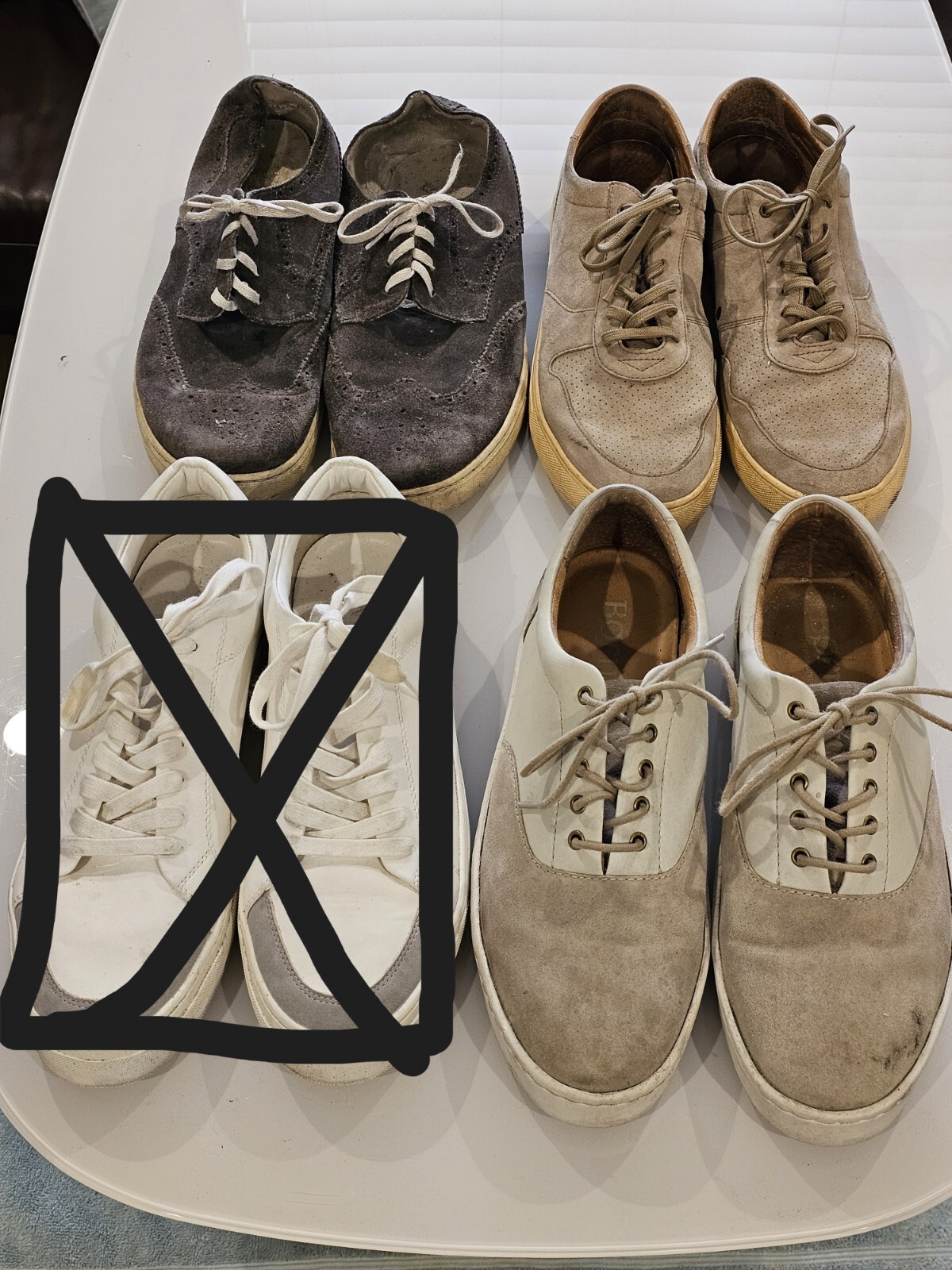 Lotto di 3 sneakers firmate usate Born Rockport Clae taglia 12