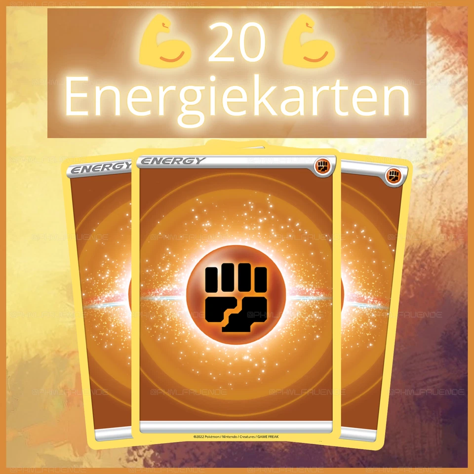 Pokemon Karten 🔋20 Stück 💪Kampf Energie 🇩🇪Deutsch Energiekarten