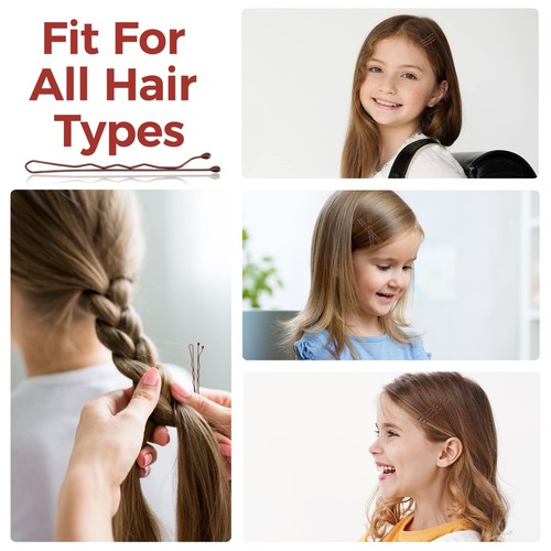 300 Pcs Bobby Pins Brown, Brown Hair Pins for Women Girls and Kids, Invisible... - Picture 6 of 7