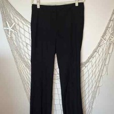 ANN TAYLOR Factory Houndstooth High Waist Straight Leg Trouser Navy  Black 8