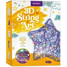 3D String Art Kit for Kids - Makes a Light-Up Star Lantern with 20 Multi-Colored