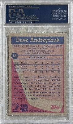 1984 TOPPS DAVE ANDREYCHUK RC PSA 10 | eBay