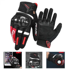 Full Finger Motorcycle Gloves Carbon Fiber Motorbike Riding Touch Screen Gloves