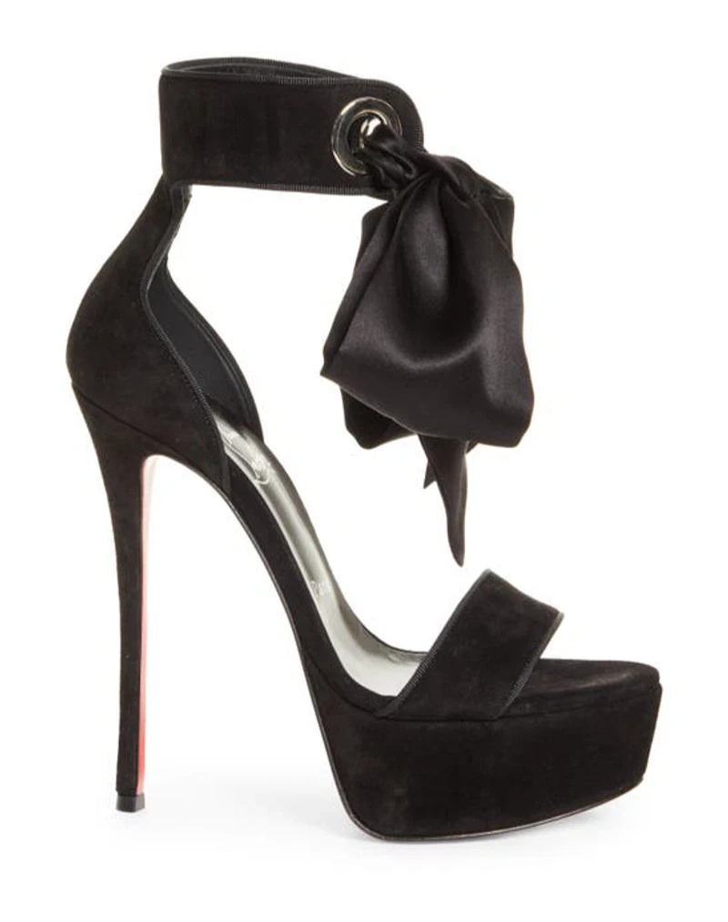 Christian Louboutin - Authenticated Heel - Suede Black Plain for Women, Good Condition