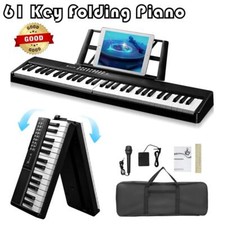 61 Key Electric Keyboard Piano Semi-Weighted Standard Keyboards w/Handbag,Pedal