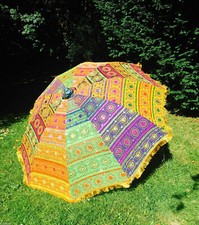 Handmade Garden Parasol Embroidered Indian Outdoor Sun Shade Patio Umbrella 72"