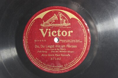 ALMA GLUCK - Folk -  Victor  78 RPM Record - 87182 Du Du Liegst mir im