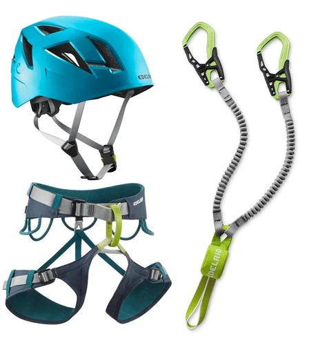 Edelrid Klettersteigset Cable Kit + Gurt Jay sailor blue + Helm Zodiac icemint